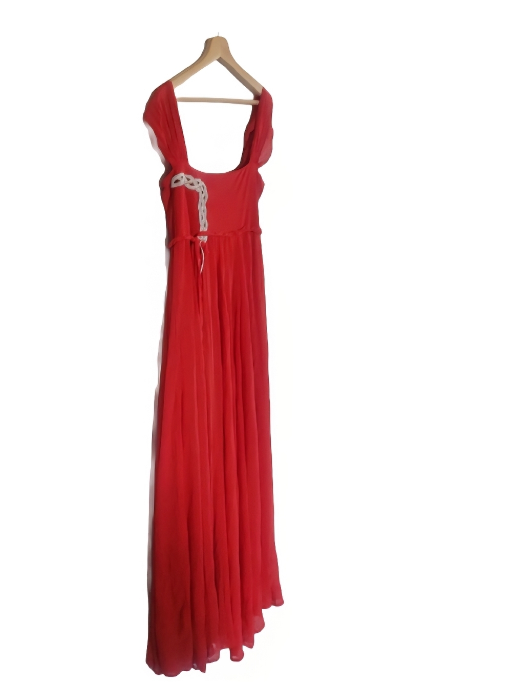 TEBI Grecian Red Maxi Dress Sz 42 (M/L) Empire Waist Formal Vtg-inspired